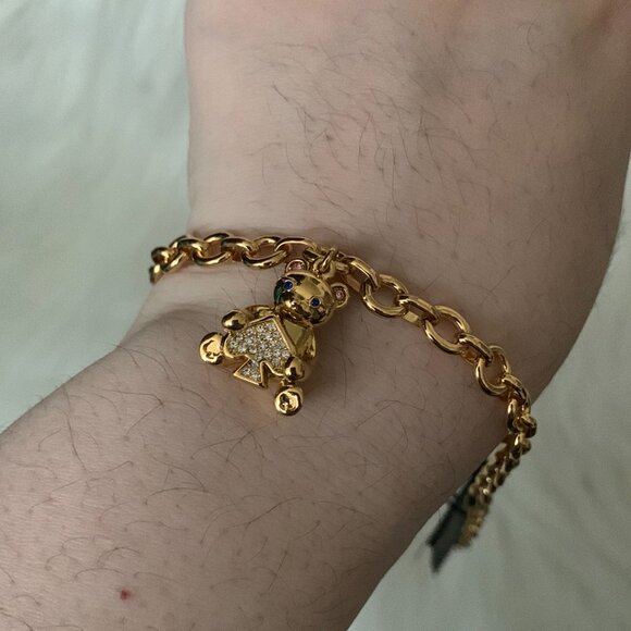 KATE SPADE Oh What Fun Teddy Bear Charm Bracelet in Gold - Picture 3 of 4